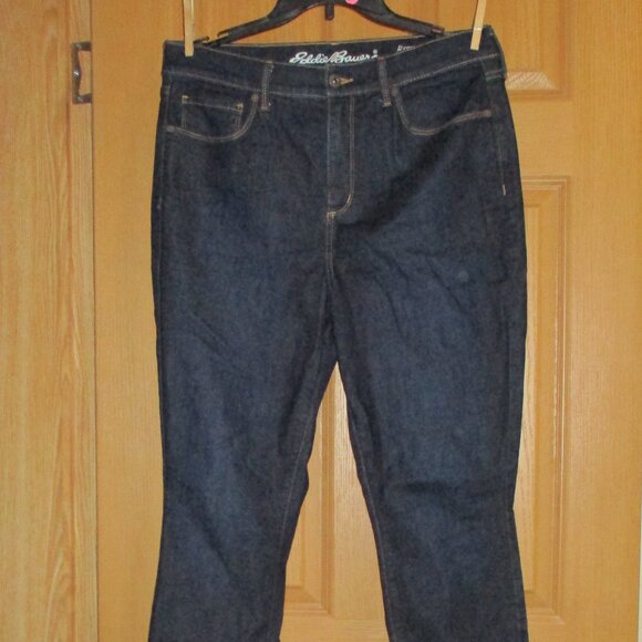 Eddie Bauer Denim - Eddie Bauer Blue Skinny Jeans 12 Front Zip Revival High Rise Stretch Denim